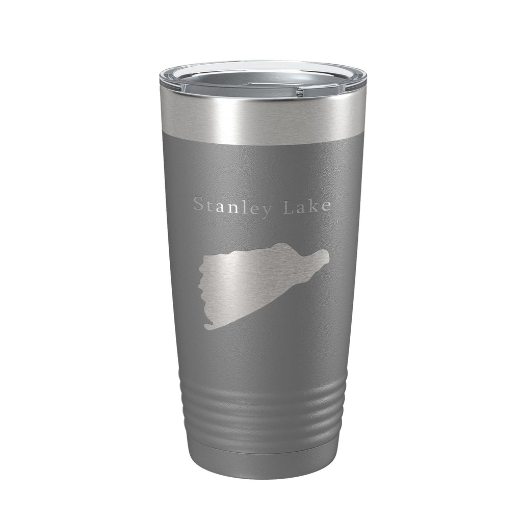 Stanley Lake Map Tumbler Travel Mug Insulated Laser Engraved Coffee Cup Idaho 20 oz