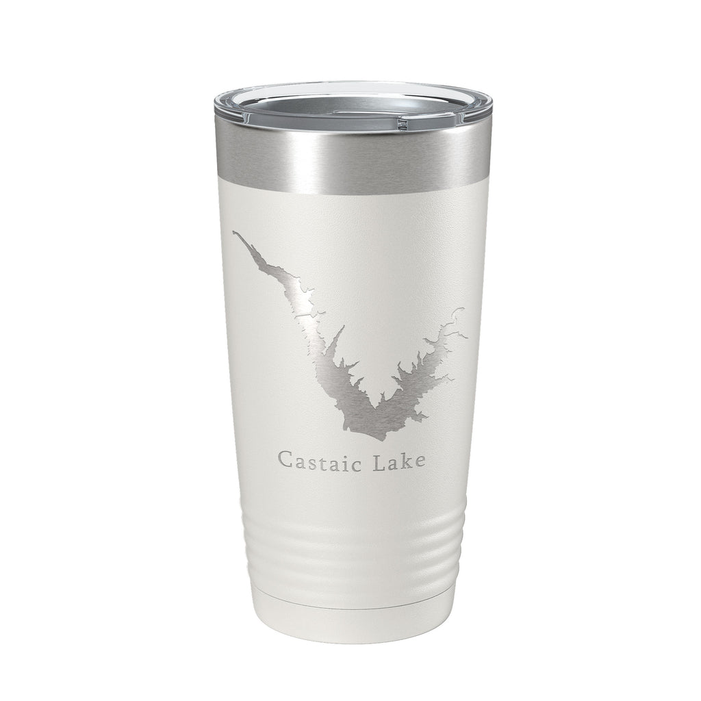 Castaic Lake Map Tumbler Travel Mug Insulated Laser Engraved Coffee Cup California 20 oz