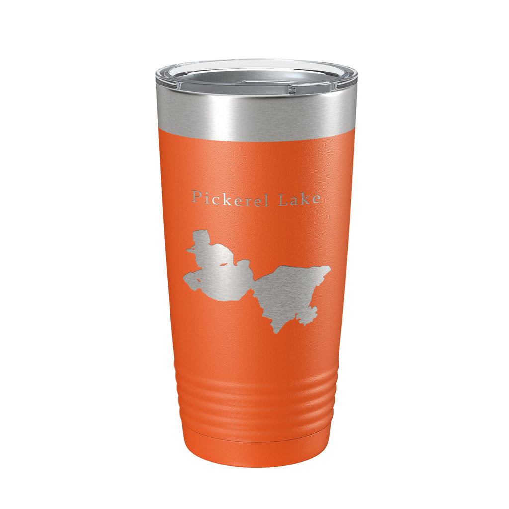 Pickerel Lake Map Tumbler Travel Mug Insulated Laser Engraved Coffee Cup Wisconsin 20 oz